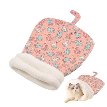 Imagem de Saco de dormir para gatos, bolsa de dormir de pelúcia macia de 33,8 × 43,8 cm, lavável para animais de estimação de até 10 kg, cães, gatos, gatinhos, filhotes
