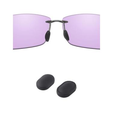Imagem de Handwith 1 par de protetores de nariz de silicone macio para óculos de sol Maui Jim Lighthouse/Sugar Beach/Breakwall, push-in antiderrapante confortável ajuste óculos de nariz peça de reposição kit de