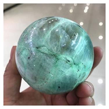 Imagem de Cheio de textura polimento bola verde luar cristal natural Reiki pedras decorativas esfera uma lendária pérola luminosa adorável joias preciosas pedras de quartzo (tamanho: 6-7 cm)