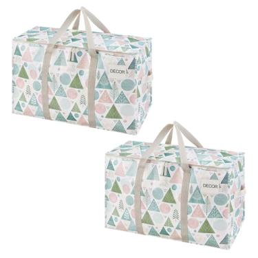 Imagem de VENO Pacote com 2 sacos de mudança e grandes caixas de armazenamento de Natal com tampas. Alternativa a caixas de mudança, suprimentos de embalagem para faculdade. Bolsas resistentes extra grandes