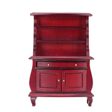 Imagem de Alomejor Boothouse Em Miniatura Estante, Prateleira de Madeira Européia para Colecionadores, Decoração de Exibição e Suporte de Fotografia (vermelho)