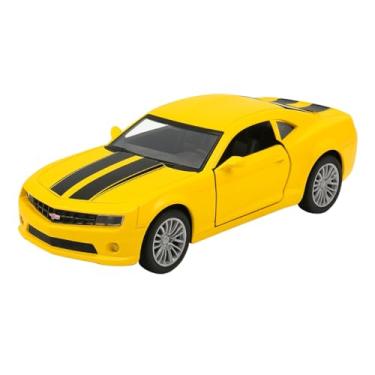 Imagem de Miniatura de Carro Esportivo Camaro Metálico 13cm – Portas que Abrem e Rodas Livres (AMARELO)