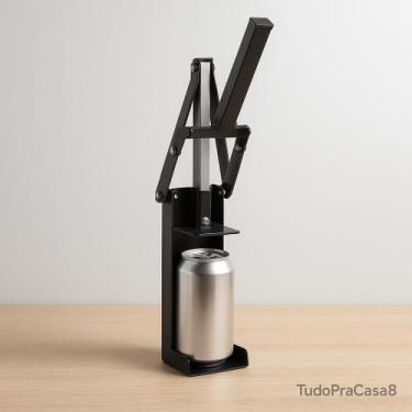 Imagem de Amassador de Latas em Ferro Reforçado Preto  Plug Lar  Reciclagem 350m