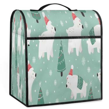 Imagem de Árvore de Natal Urso Verde Kitchen Aid Mixers Capa para Batedeira 6-8 Quarts Auxílio de Cozinha Resistente à Poeira Armazenamento Capas de Eletrodomésticos para Máquina Misturadora Decoração de