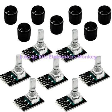 Imagem de Módulo Encoder Rotativo 360 Graus 1-8 PCS KY-040 Com Tampa De Botão Se
