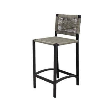 Imagem de Banqueta Alta em corda náutica e alumínio - Sarah Móveis