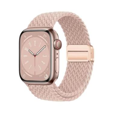 Imagem de Pulseira De Nylon Trançada Compatível Com Apple Watch Series S10 46mm 