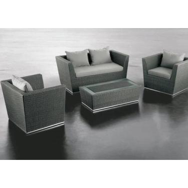 Imagem de Sofá De 02 Lugares Em Alumínio E Fibra + 2 Poltronas Externa - Sarah M