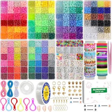 Imagem de JULIMAIDONG 11.500 contas de pônei, contas para fazer pulseiras, contas de cabelo multicoloridas para tranças de cabelo, 144 cores Kandi Kit de fabricação de joias para artesanato (144 cores)