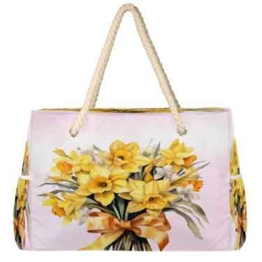 Imagem de hongjinglin Bolsa de praia grande, leve, dobrável, amor, autismo, colorida, bolsa de ombro para piscina, Cor 8, Large