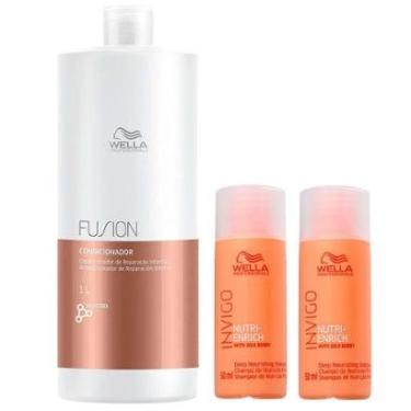 Imagem de Wella Professionals Invigo Kit – Dois Shampoos + Condicionador Fusion Kit-Unissex