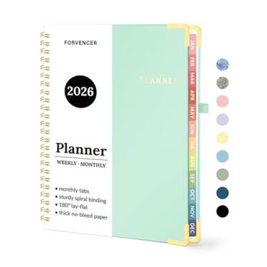 Imagem de Agenda 2026, calendário Forvencer semanal e mensal, janeiro de 2026 a dezembro de 2026, 15 x 20 cm, livro de agenda de capa dura com abas, lindo planejamento diário com bolso interno, caderno