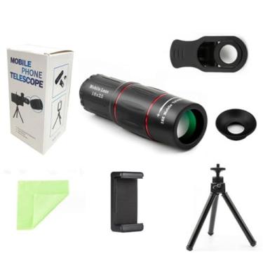 Imagem de Monóculos externos com lente de celular HD 18x25 para filmagem com lente telefoto externa de 28x