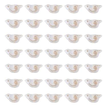 Imagem de 50 peças pequenas contas de pássaro acrílico dourado metal enlacado animal plástico solto contas espaçadoras para pulseira DIY colar joias chaveiro artesanato fazendo, branco, 20 x 10 x 6 mm, orifício