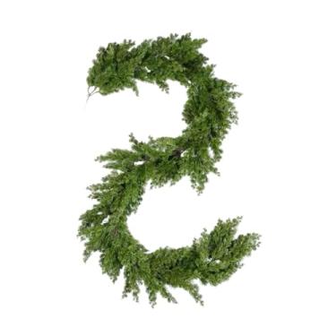 Imagem de Vaveren Guirlanda de Natal Artificial com Folhagem Verde, 190cm, Decoração Natalina para Mesa, Ambientes Internos e Externos, Lareira e Festas, 136 Dicas de Ramificação