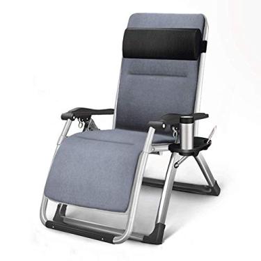 Imagem de LMJYU Conjunto de 1 cadeiras de gravidade zero com travesseiro e suporte de copos, cadeiras dobráveis reclináveis ajustáveis para terraço, praia, quintal