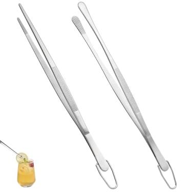 Imagem de U-Taste Conjunto de pinças de cozinha de 25,4 cm: Pinça de metal de grau alimentício de aço inoxidável 18/8, solda sem costura, flexível e antiderrapante para servir carne de salada de macarrão, assar