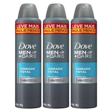Imagem de Kit com 3 Desodorantes Antitranspirantes Aerosol Dove Men Cuidado Total 250ml