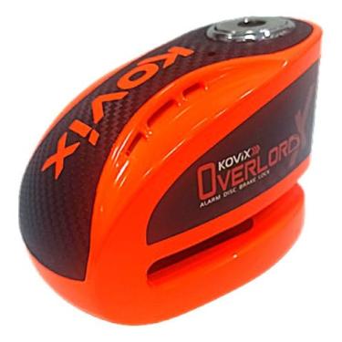 Imagem de Trava Disco Moto C/Alarme Kovix Cadeado Antifurto Reforçada knx (Laranja)