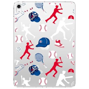 Imagem de VibrantFruitique Capa para iPad Air de 11 polegadas, M3 (2025)/M2 (2024), iPad Air 5ª/4ª geração 11 polegadas, capa transparente esportiva de beisebol, transparente, fina, leve, antiarranhões, TPU