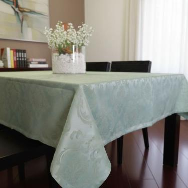 Imagem de Toalha de Mesa Retangular 160 x 320 Jacquard Verde Agua 58% Algodão 42% Poliester