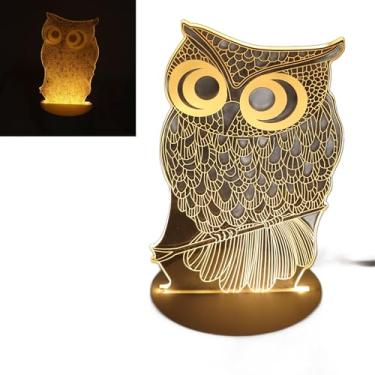 Imagem de Generic Luz Noturna de Cabeceira do Quarto, Fácil Armazenamento, Transmissão de Luz Alta, Durável, Dc5v, 3d, Noturna Inovadora para Quarto (Coruja)