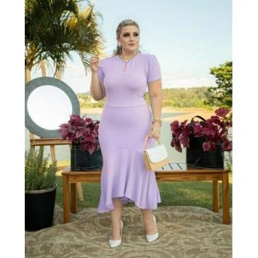 Imagem de Vestido Midi Botão Na Gola Moda Evangélica Feminina - Miss Flower, Lil