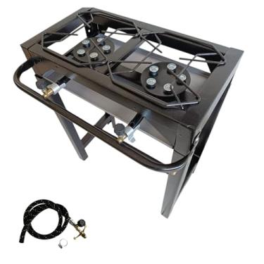 Imagem de Fogão Industrial 2 Bocas Alta Pressão. Preto, com Estrutura em Aço Carbono