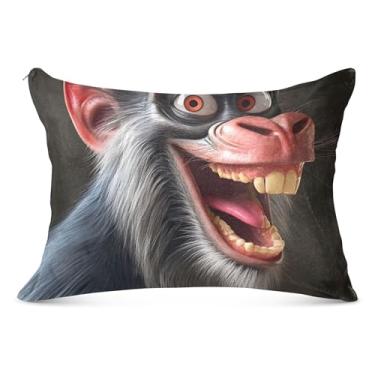 Imagem de Funny Monkey Fronhas Decorativas Grandes com Zíper Longo Padrão Queen King Size Fronhas Fronhas Fronhas Básicas, Tamanho do Corpo, 53 cm x 137 cm