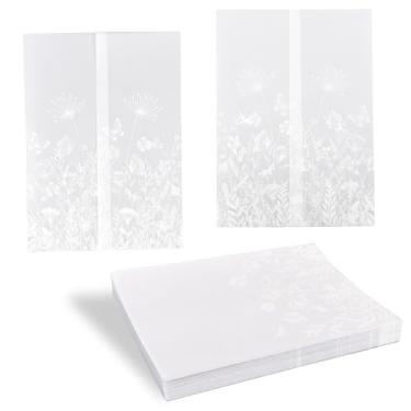 Imagem de 50pçs Capas Vegetais Pré-dobradas para Convites 12,7x17,78cm, Flores Campo Envelopes Papel Vegetal & Embalagens Acessórios Convite Casamento para Chá de Panela Chá de Bebê Cartões Aniversário