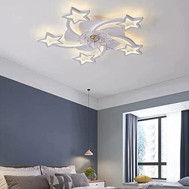 Imagem de RAUGAJ Lustres, ventilador de teto com luzes, luz de teto de estrela LED embutida moderna, adequada para salas de estar, quartos, quartos infantis