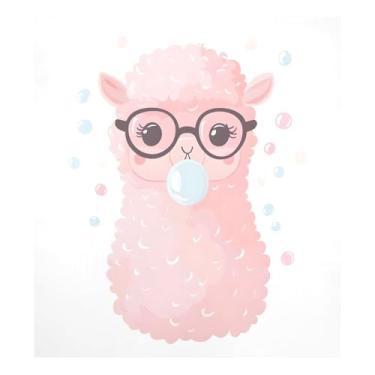 Imagem de Capa de ímã de máquina de lavar louça bolha alpaca rosa reutilizável para lavadora e secadora capa decorativa 58 x 66 cm