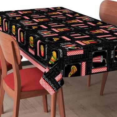 Imagem de Toalha de Mesa Térmica Impermeável Estampada 4–12 Lugares Proteção para Mesa Cozinha Jantar (Lanchonete,6 Lugares: 2,00m x 1,40m)