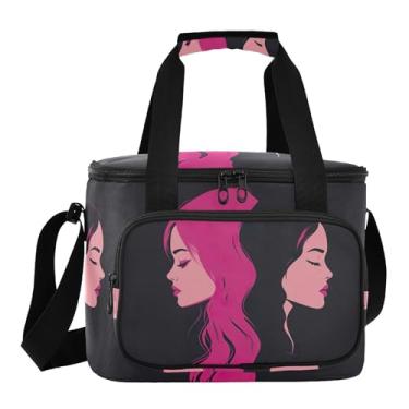 Imagem de Lancheira moderna Silhouette preta para mulheres, lancheira feminina isolada, lancheira térmica para homens e trabalho