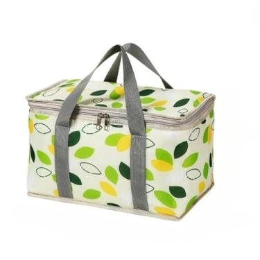 Imagem de BOLSA TERMICA PORTATIL 12L Lâmina de Alumínio Reforçada CESTA DOBRAVEL COOLER SACO PIQUINIQUE ECOLOGICA CAMPING(Folha)
