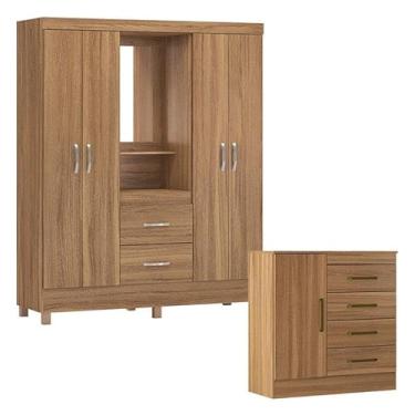 Imagem de Cômoda MontevidÃ:copyright:u e Guarda Roupa Casal Lord Amêndola Touch - Demóbile