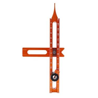 Imagem de Fafeicy Régua de Rabisco, Escala de 4 Lados, Ferramenta de Marcação Magnética de Marcenaria de Ponta Dupla Com Fixação Ajustável de 360°, para Alinhamento de Ladrilhos de Colocação de