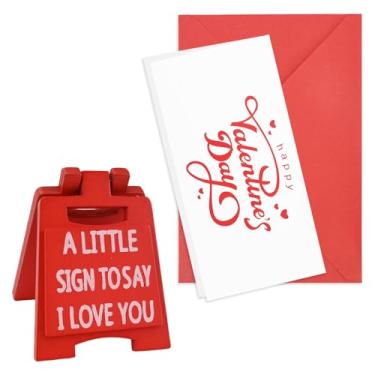 Imagem de A Little Sign to Say I Love You, Mini Sinal de Madeira Decoração de Dia dos Namorados, Decoração de Mesa Romântica com Cartão e Envelope, Presentes fofos para namorado, namorada, marido e esposa