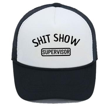 Imagem de Boné de beisebol Trucker Poliéster `SHIT SHOW SUPERVISOR` com estampa