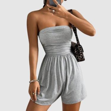Imagem de Macaquinho Feminino Soltinho Fitness sem alça Verão - Swiss Boutique, 