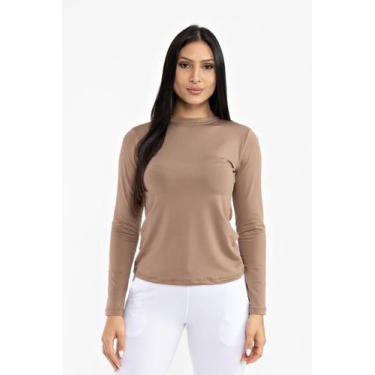 Imagem de Blusa Térmica Feminina Manga Longa Suplex Gola Redonda - Quokka, G, Ca