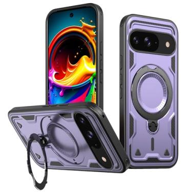 Imagem de SORAKA Capa para Google Pixel 10 Pro com suporte compatível com MagSafe chapa de ferro Capa resistente que absorve choques Proteção contra quedas de nível militar