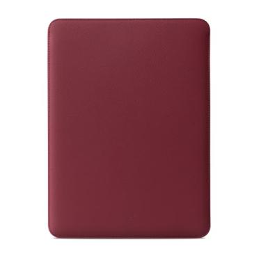 Imagem de Comfyable Capa para laptop de 13 polegadas precisamente compatível com MacBook Air M4 2025-2018 e MacBook Pro M2 2022 M1 2020-2016, capa de couro genuíno, vermelho vinho