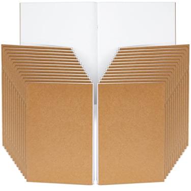 Imagem de Paper Junkie Cadernos de diário – Pacote com 24, 21 x 28 cm, marrom, capa macia – Cadernos de esboços e diários de escrita em papel kraft sem forro em branco para esboços e anotações