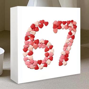 Imagem de Placa de mesa de PVC 67 coração doce dia dos namorados - decoração doce rosa vermelho coração doce, presente de código de amor ideal para casais no dia dos namorados
