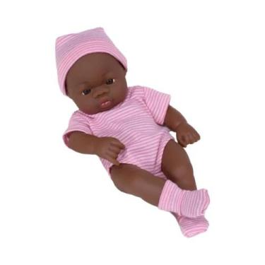 Imagem de Boneca Bebê Reborn De Vinil Macio Preta De 20cm, Brinquedo Fofo Para M