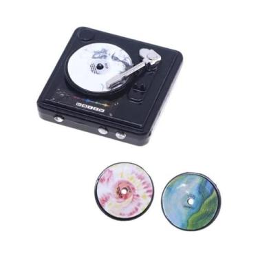 Imagem de Toca-discos Mini Retrô Vintage Para Simulação De Casa De Bonecas, Mode