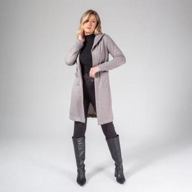 Imagem de Cardigan susie com capuz feminino, Cinza, P, 10 unidades