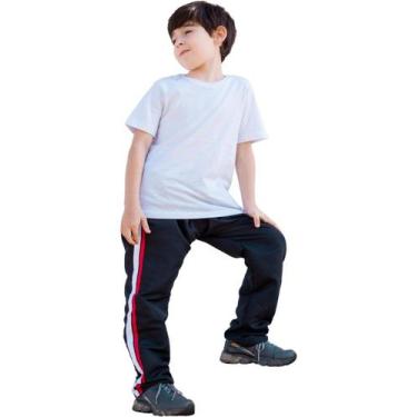 Imagem de Calças Infantil Tactel Uniforme Escolar Educação Fisica 071 - FR, 1 pr