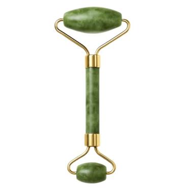 Imagem de Rolo de Jade para Rosto, Massageador Facial de Pedras Naturais Premium, Anti Rugas e Anti Estresse